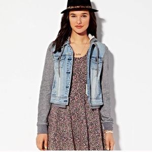 American eagle jean jacket hoodie sweatshirt XS